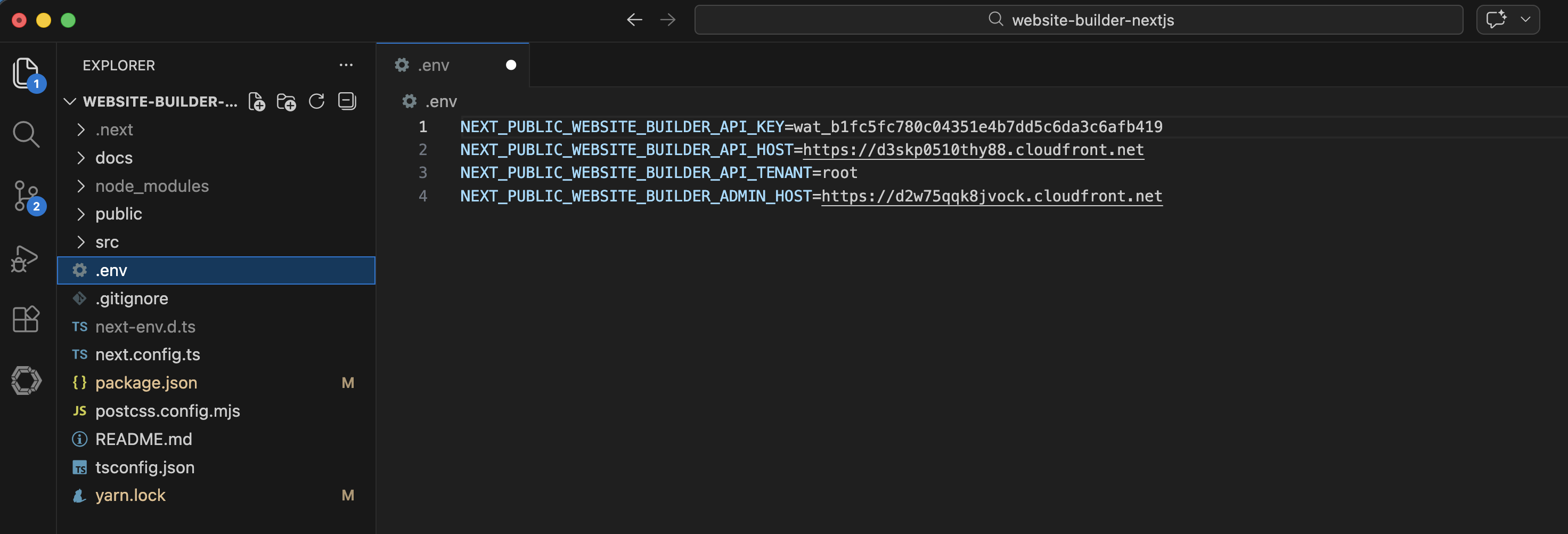 Example .env file with dummy data